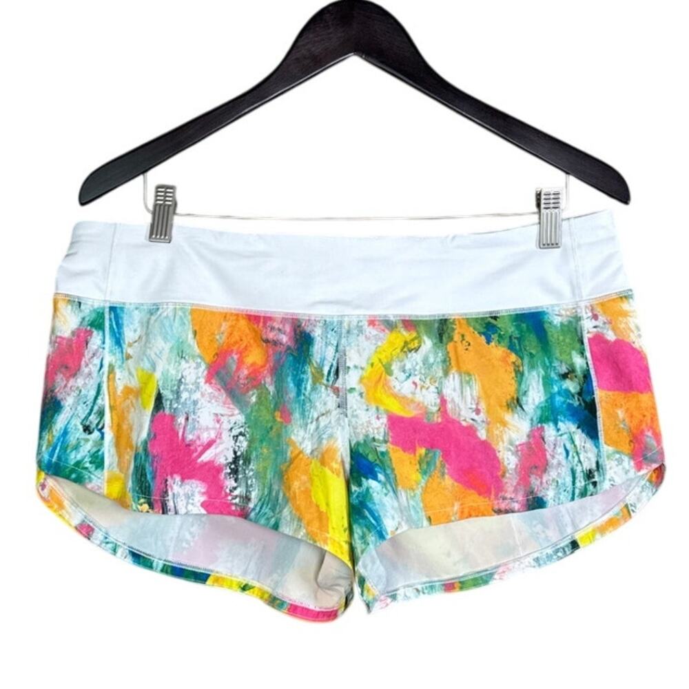 Lululemon Speed Up Low-Rise Lined Short 2.5" No Limits White Multi White SZ 10
